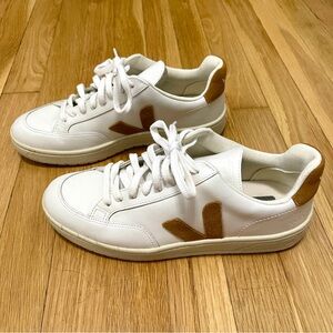 Veja V-12 White and Tan Sneakers